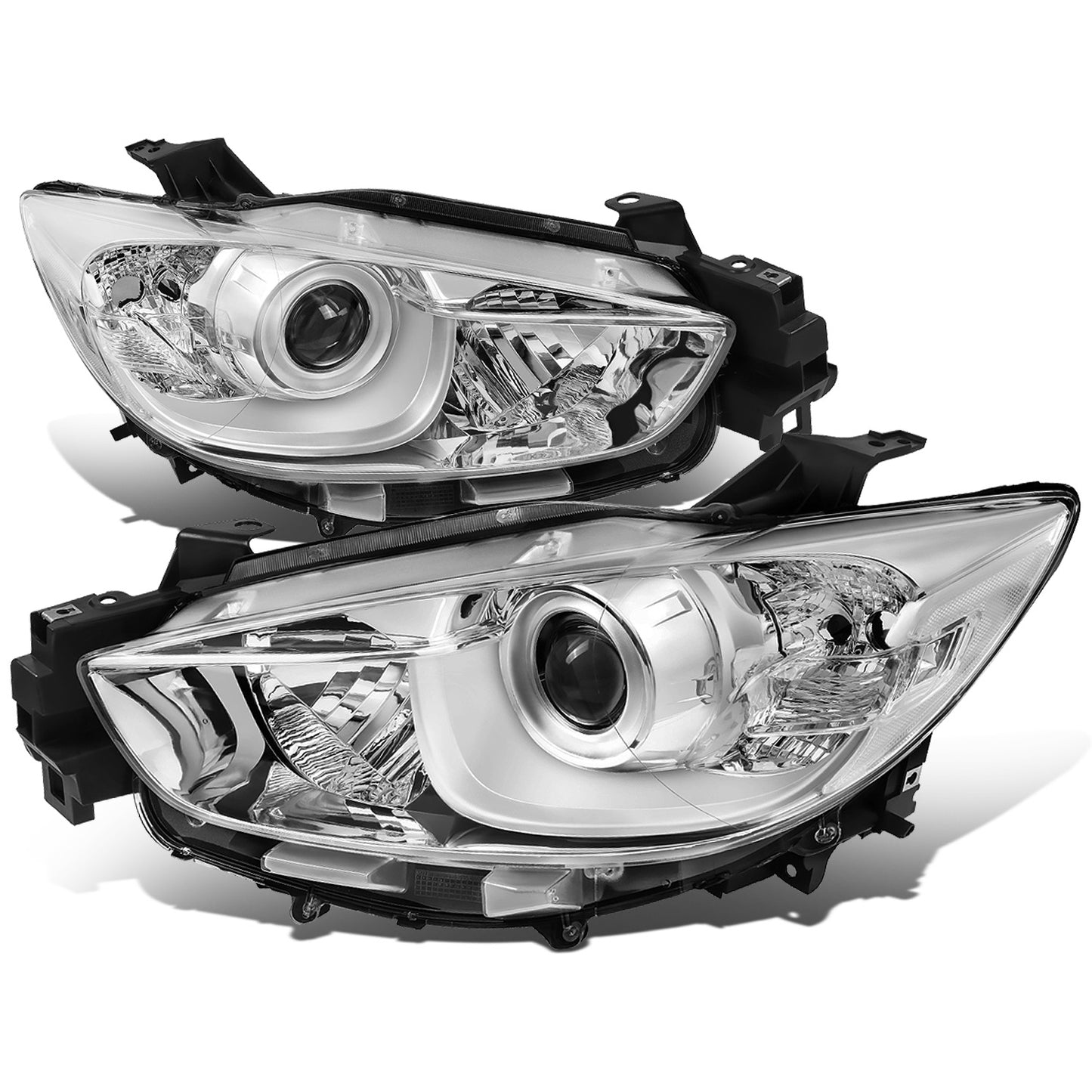 FAROS 13-16 MAZDA CX-5 - FITS MODELS WITH HALOGEN HEADLIGHTS - PROJECTOR LOW BEAM - 9005 HIGH / H11 LOW BEAM - CHROME HOUSING / CLEAR CORNER
