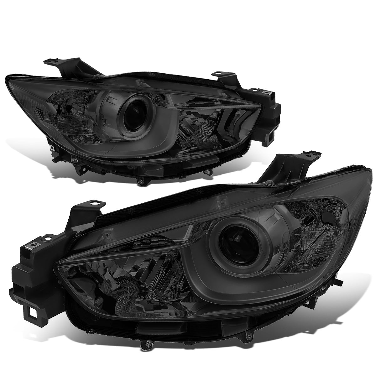 FAROS 13-16 MAZDA CX-5 - FITS MODELS WITH HALOGEN HEADLIGHTS - PROJECTOR LOW BEAM - 9005 HIGH / H11 LOW BEAM - SMOKE HOUSING / CLEAR CORNER