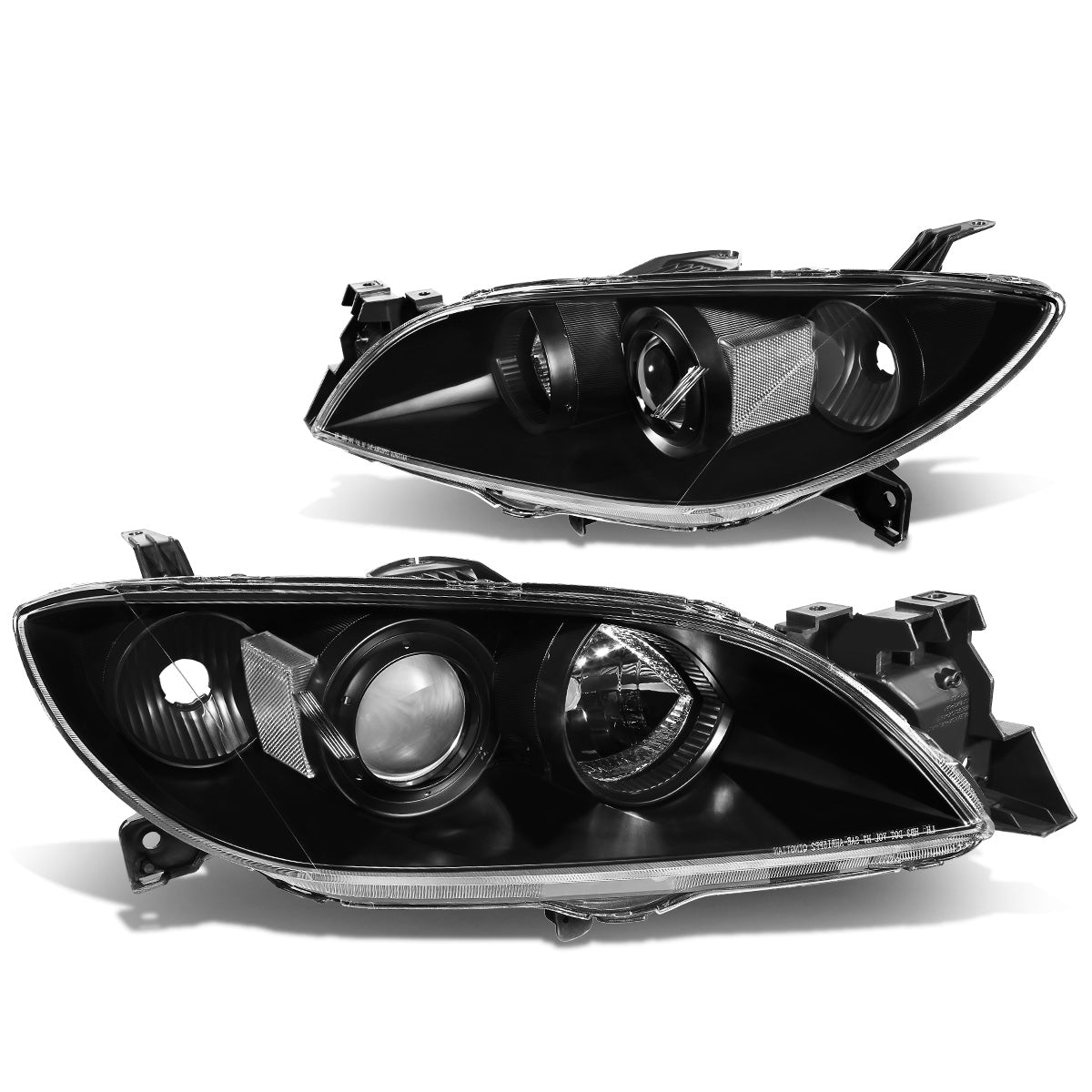 FAROS 04-09 MAZDA 3 SEDAN 4-DOOR - H7 LOW BEAM / 9005 HIGH BEAM - BLACK HOUSING / CLEAR CORNER