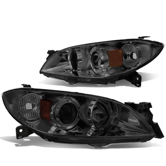 FAROS 04-09 MAZDA 3 SEDAN 4-DOOR - H7 LOW BEAM / 9005 HIGH BEAM - SMOKE HOUSING / AMBER CORNER
