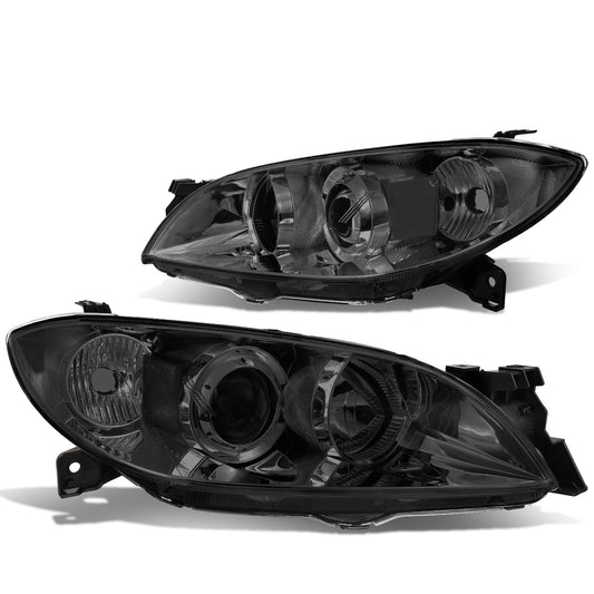 FAROS 04-09 MAZDA 3 SEDAN 4-DOOR - H7 LOW BEAM / 9005 HIGH BEAM - SMOKE HOUSING / CLEAR CORNER