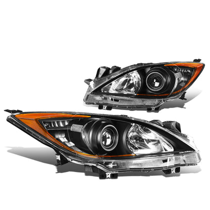 FAROS 10-13 MAZDA 3 4-DOOR - ONLY FITS MODELS WITH HALOGEN HEADLIGHTS - PROJECTOR - H11 LOW BEAM / 9005 HIGH BEAM - BLACK HOUSING / AMBER CORNER