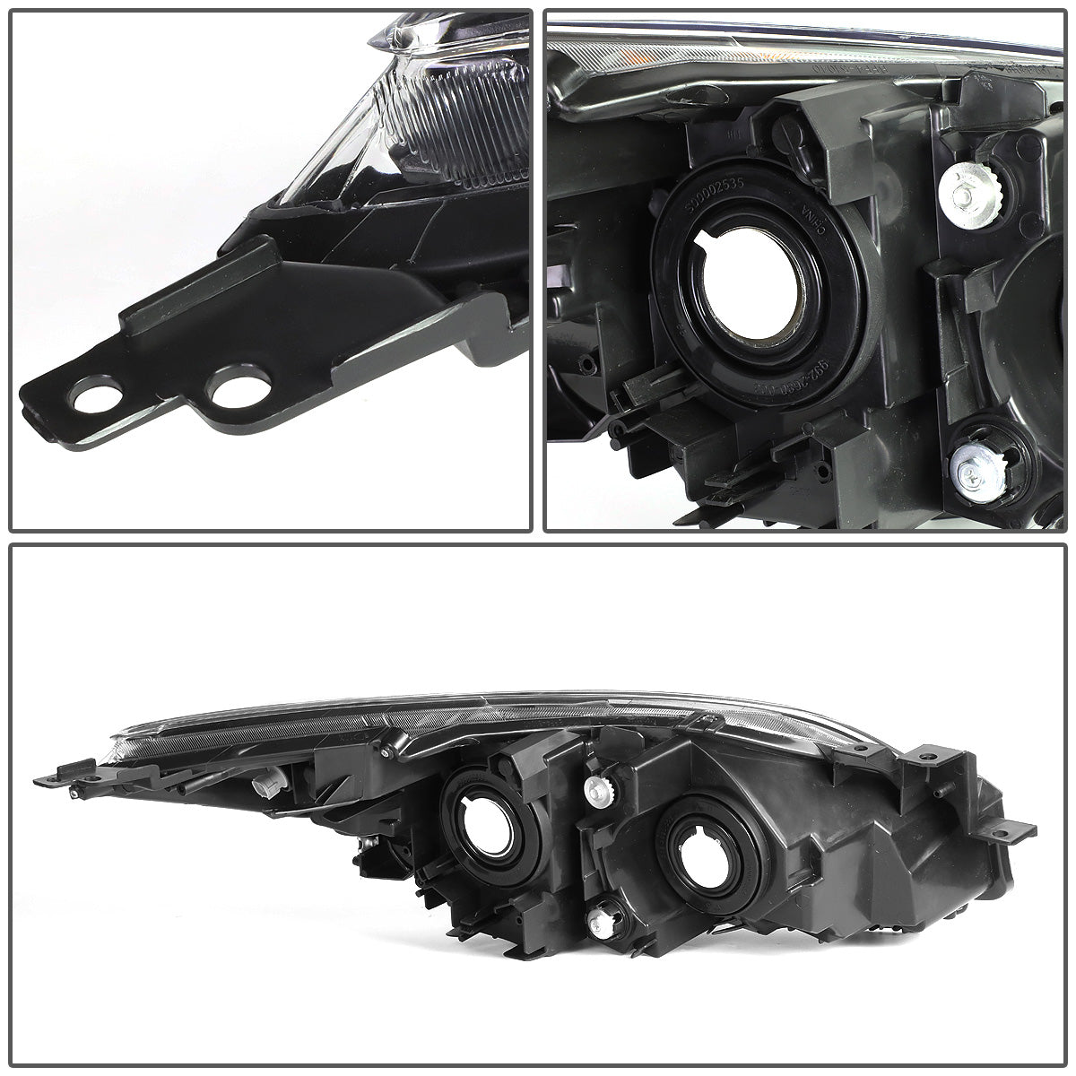 FAROS 10-13 MAZDA 3 4-DOOR - ONLY FITS MODELS WITH HALOGEN HEADLIGHTS - PROJECTOR - H11 LOW BEAM / 9005 HIGH BEAM - CHROME HOUSING / CLEAR CORNER