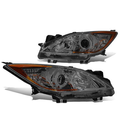 FAROS 10-13 MAZDA 3 4-DOOR - ONLY FITS MODELS WITH HALOGEN HEADLIGHTS - PROJECTOR - H11 LOW BEAM / 9005 HIGH BEAM - SMOKE HOUSING / AMBER CORNER