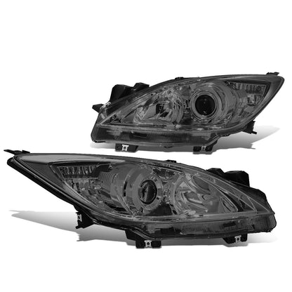 FAROS 10-13 MAZDA 3 4-DOOR - ONLY FITS MODELS WITH HALOGEN HEADLIGHTS - PROJECTOR - H11 LOW BEAM / 9005 HIGH BEAM - SMOKE HOUSING / CLEAR CORNER