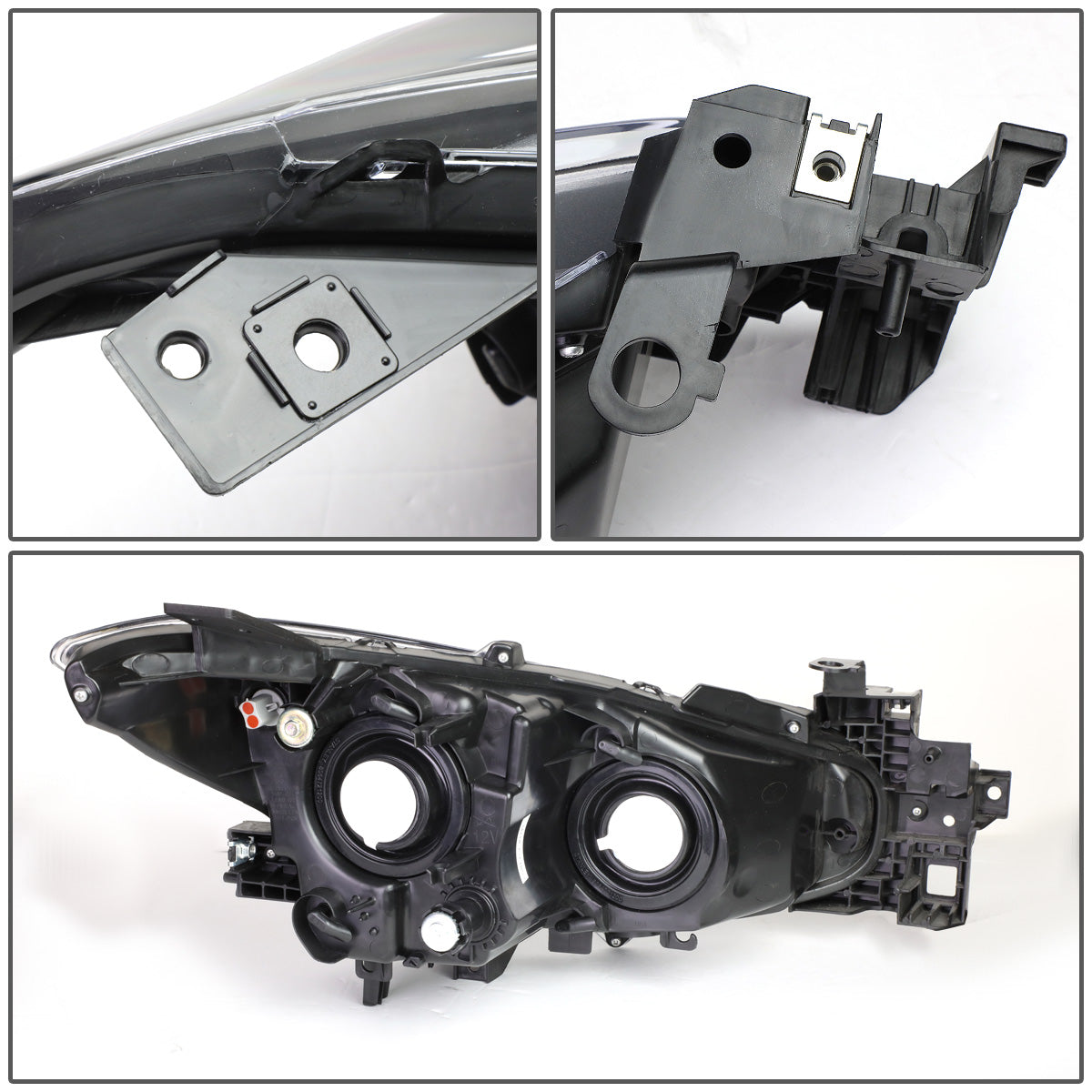 FAROS 14-16 MAZDA 3 4-DOOR - PROJECTOR - H11 LOW BEAM / 9005 HIGH BEAM - BLACK HOUSING / AMBER CORNER