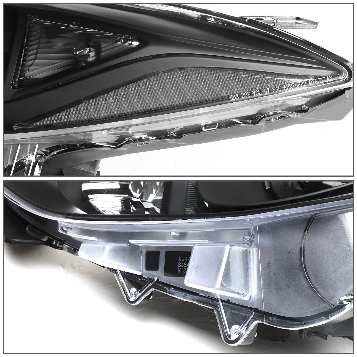 FAROS 14-16 MAZDA 3 4-DOOR - PROJECTOR - H11 LOW BEAM / 9005 HIGH BEAM - BLACK HOUSING / CLEAR CORNER