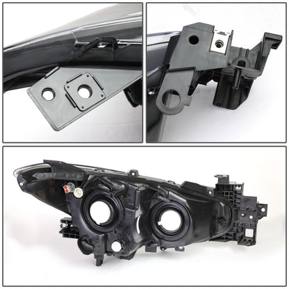 FAROS 14-16 MAZDA 3 4-DOOR - PROJECTOR - H11 LOW BEAM / 9005 HIGH BEAM - BLACK HOUSING / CLEAR CORNER