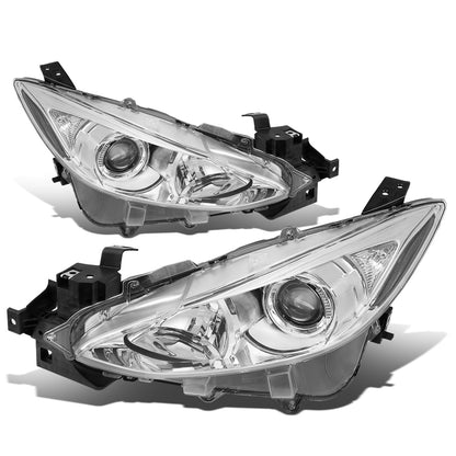 FAROS 14-16 MAZDA 3 4-DOOR - PROJECTOR - H11 LOW BEAM / 9005 HIGH BEAM - CHROME HOUSING / CLEAR CORNER