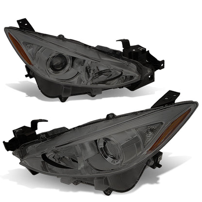 FAROS 14-16 MAZDA 3 4-DOOR - PROJECTOR - H11 LOW BEAM / 9005 HIGH BEAM - SMOKE HOUSING / AMBER CORNER