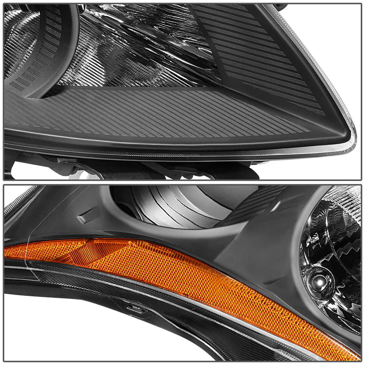 FAROS 10-12 NISSAN ALTIMA SEDAN - FITS MODELS W/ HALOGEN HEADLIGHTS ONLY - H11 LOW / H9 HIGH - BLACK HOUSING / AMBER CORNER