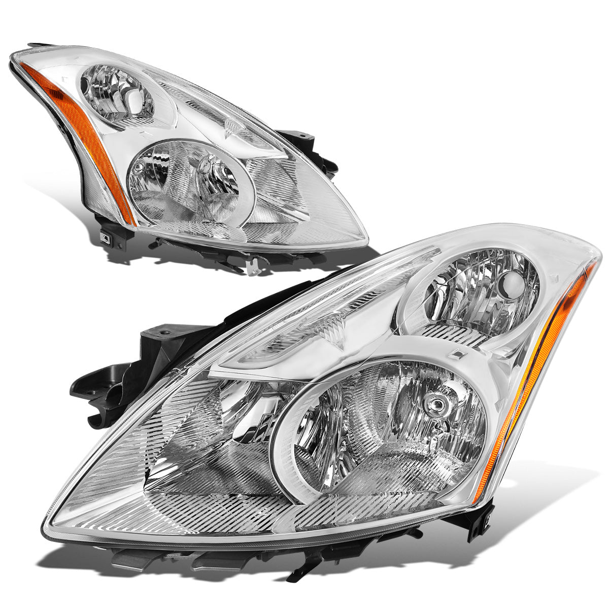 FAROS 10-12 NISSAN ALTIMA SEDAN - FITS MODELS W/ HALOGEN HEADLIGHTS ONLY - H11 LOW / H9 HIGH - CHROME HOUSING / AMBER CORNER