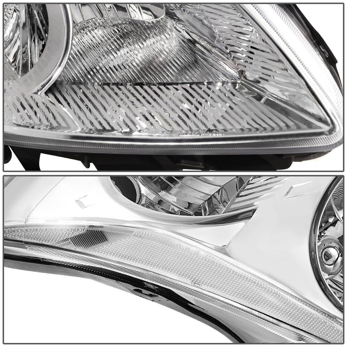 FAROS 10-12 NISSAN ALTIMA SEDAN - FITS MODELS W/ HALOGEN HEADLIGHTS ONLY - H11 LOW / H9 HIGH - CHROME HOUSING / CLEAR CORNER