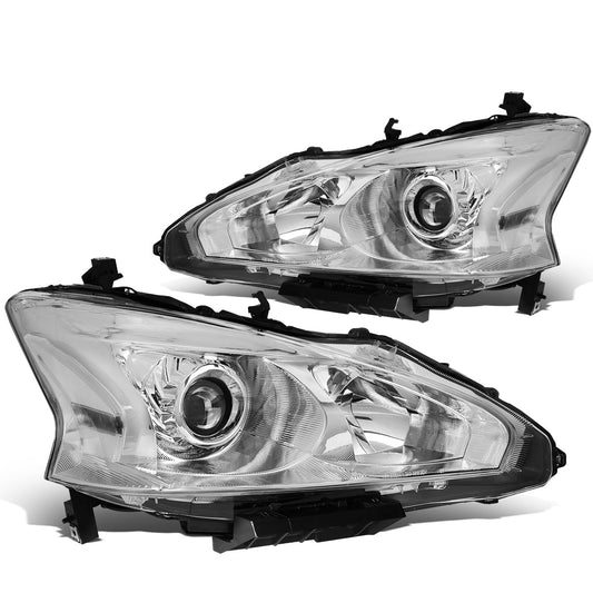 FAROS 13-15 NISSAN ALTIMA - H11 LOW BEAM / H9 HIGH BEAM - CHROME HOUSING / CLEAR CORNER