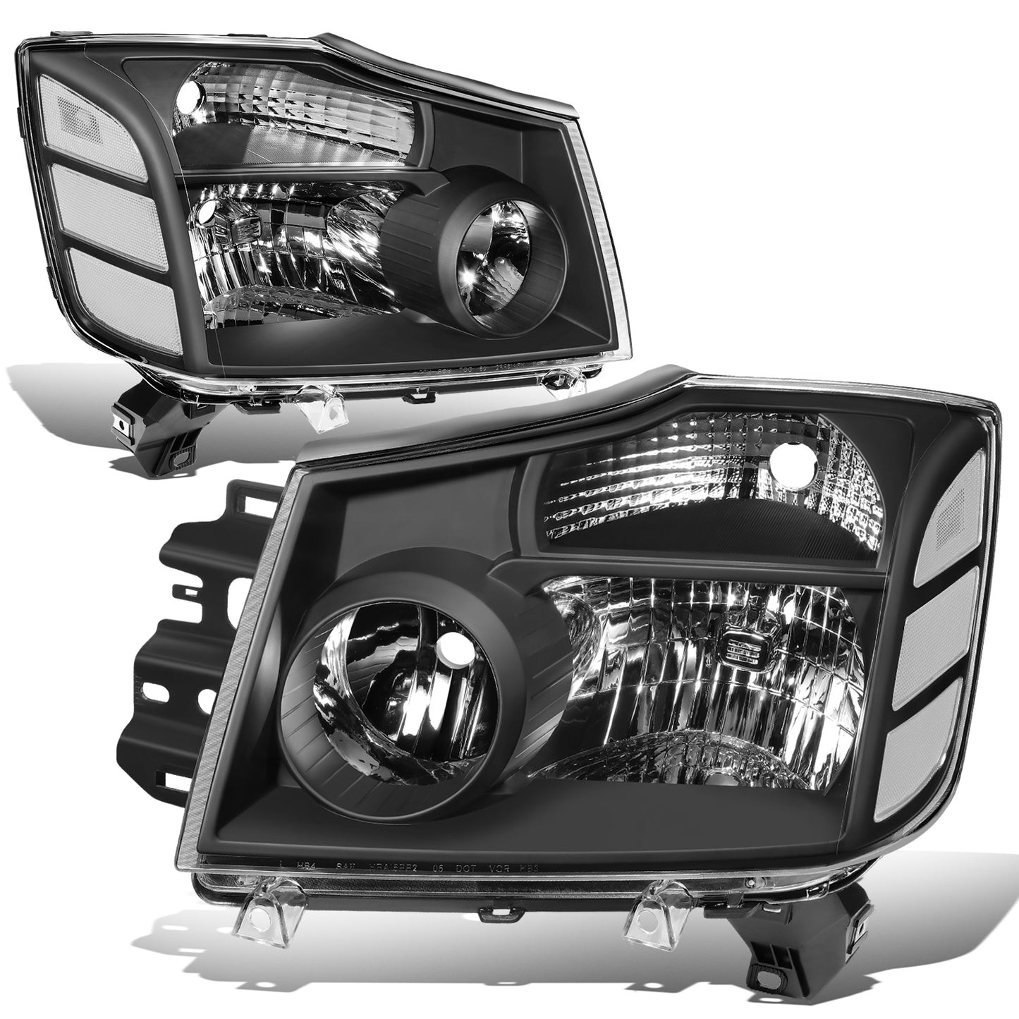 FAROS 04-15 NISSAN TITAN / 04-07 NISSAN ARMADA - 9005 HIGH BEAM / 9006 LOW BEAM / 3157A SIGNAL / 194 SIDE MARKER - BLACK HOUSING / CLEAR CORNER