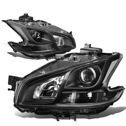 FAROS 09-14 NISSAN MAXIMA W/ HALOGEN HEADLIGHTS - PROJECTOR - 9005 HIGH BEAM / H11 LOW BEAM - BLACK HOUSING / CLEAR CORNER