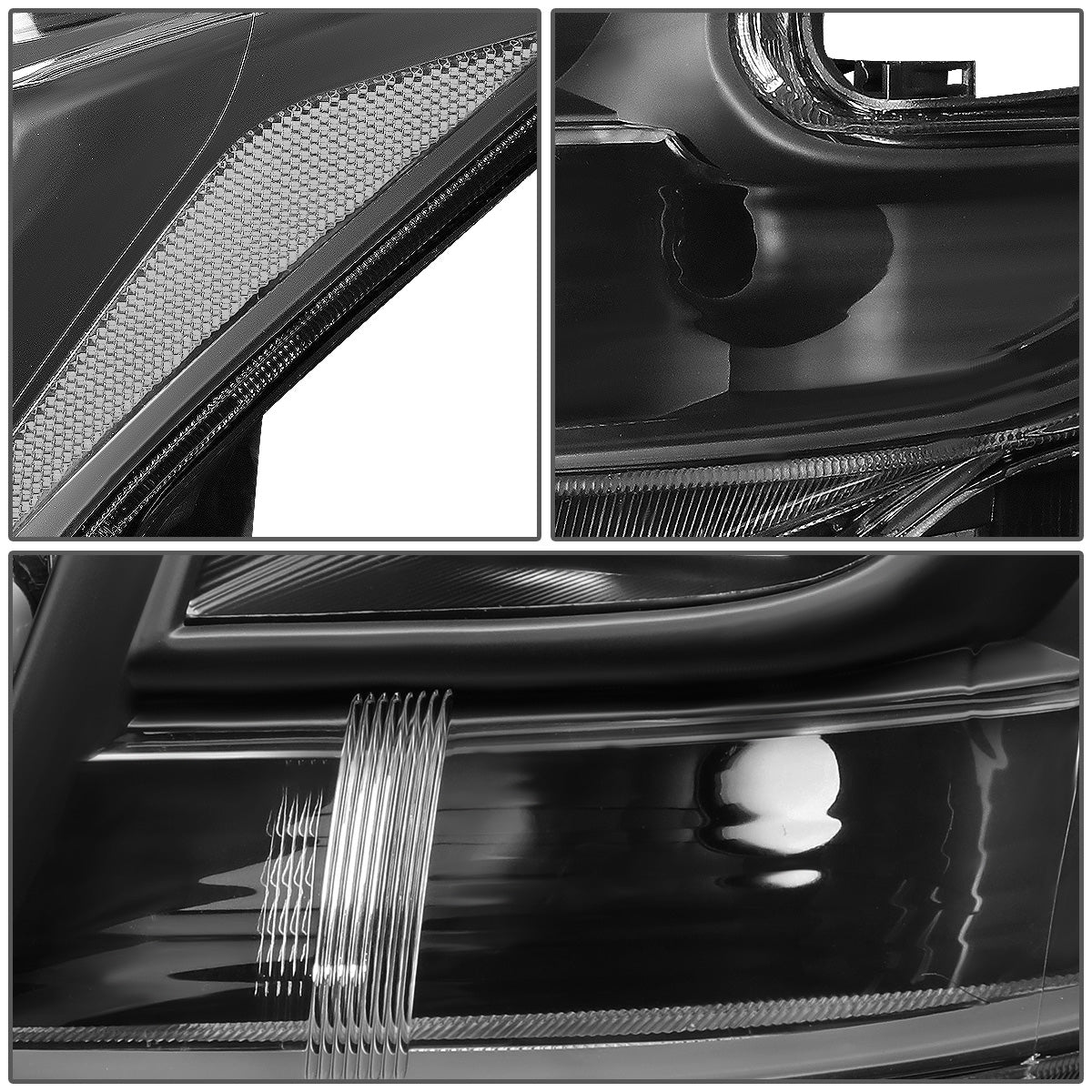 FAROS 09-14 NISSAN MAXIMA W/ HALOGEN HEADLIGHTS - PROJECTOR - 9005 HIGH BEAM / H11 LOW BEAM - BLACK HOUSING / CLEAR CORNER