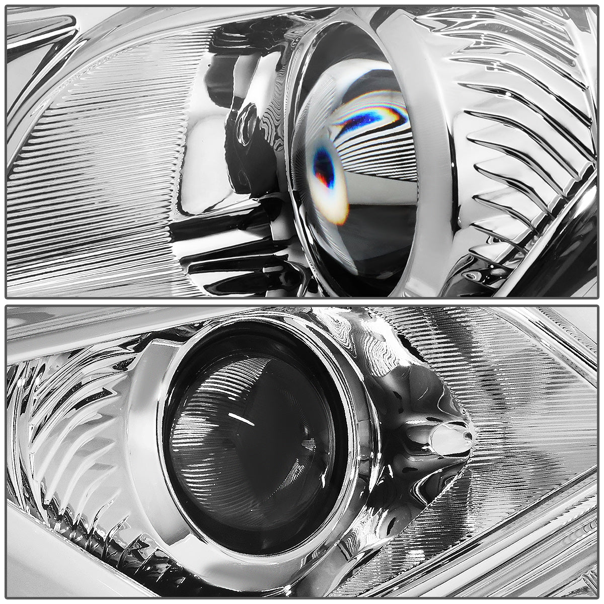 FAROS 09-14 NISSAN MAXIMA W/ HALOGEN HEADLIGHTS - PROJECTOR - 9005 HIGH BEAM / H11 LOW BEAM - CHROME HOUSING / AMBER CORNER