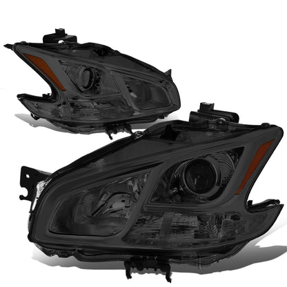 FAROS 09-14 NISSAN MAXIMA W/ HALOGEN HEADLIGHTS - PROJECTOR - 9005 HIGH BEAM / H11 LOW BEAM - SMOKE HOUSING / AMBER CORNER