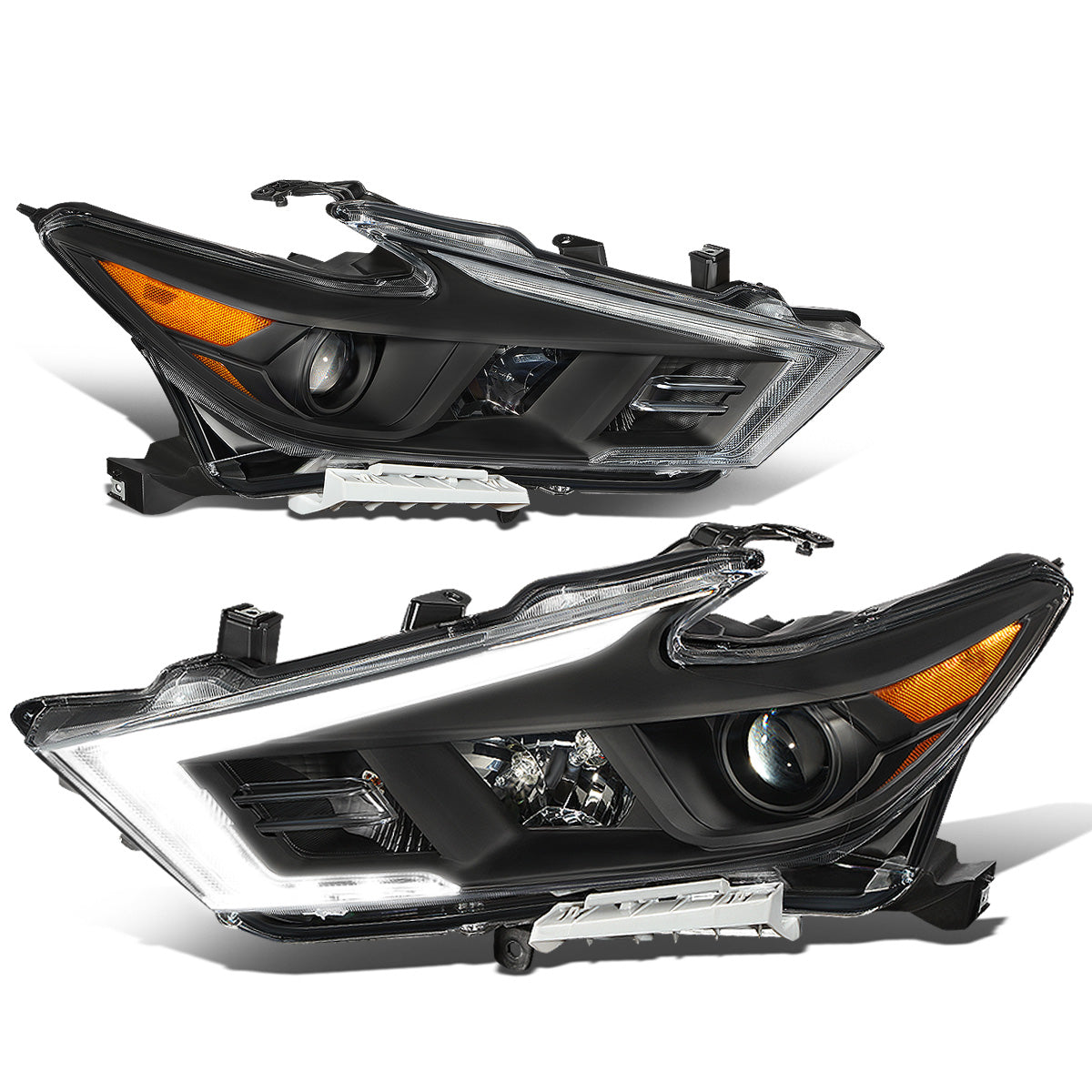 FAROS 16-18 NISSAN MAXIMA - FITS S, SL, SV MODELS W/ HALOGEN HEADLIGHTS ONLY - PROJECTOR LOW BEAM- H9 HIGH / H11 LOW BEAM - BLACK HOUSING / AMBER CORNER