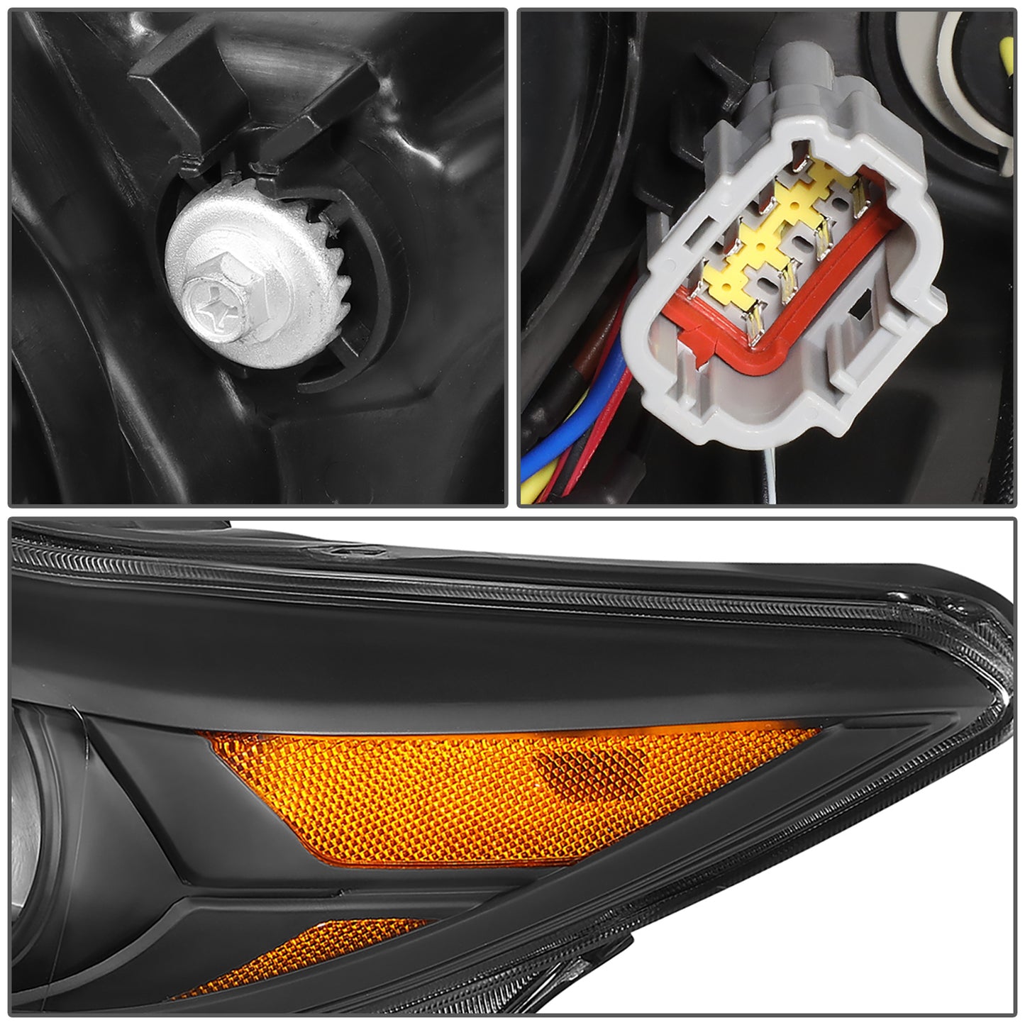 FAROS 16-18 NISSAN MAXIMA - FITS S, SL, SV MODELS W/ HALOGEN HEADLIGHTS ONLY - PROJECTOR LOW BEAM- H9 HIGH / H11 LOW BEAM - BLACK HOUSING / AMBER CORNER