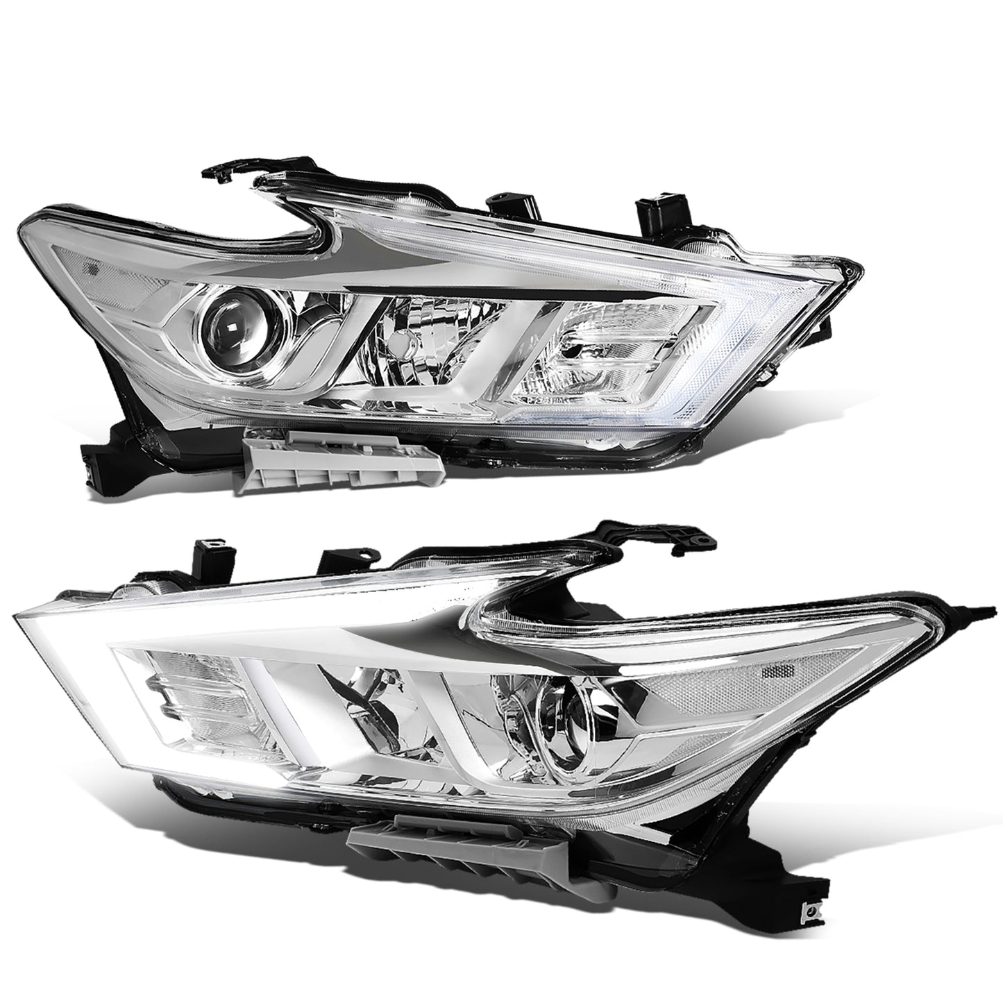 FAROS 16-18 NISSAN MAXIMA - FITS S, SL, SV MODELS W/ HALOGEN HEADLIGHTS ONLY - PROJECTOR LOW BEAM- H9 HIGH / H11 LOW BEAM - CHROME HOUSING / CLEAR CORNER