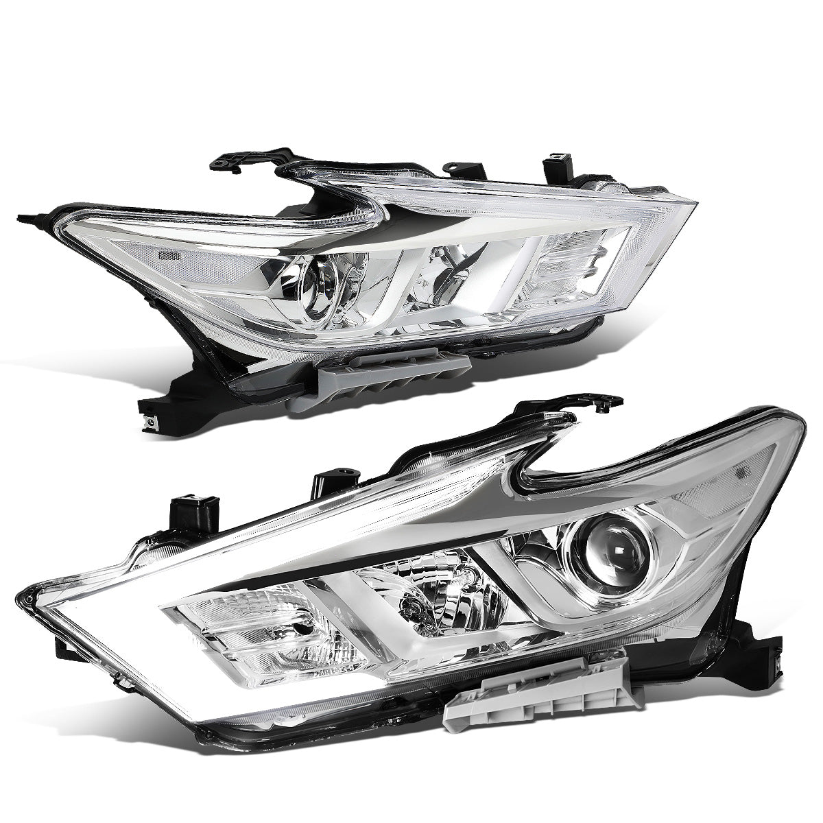 FAROS 16-18 NISSAN MAXIMA - FITS S, SL, SV MODELS W/ HALOGEN HEADLIGHTS ONLY - PROJECTOR LOW BEAM- H9 HIGH / H11 LOW BEAM - CHROME HOUSING / CLEAR CORNER