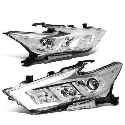 FAROS 16-18 NISSAN MAXIMA - FITS S, SL, SV MODELS W/ HALOGEN HEADLIGHTS ONLY - PROJECTOR LOW BEAM- H9 HIGH / H11 LOW BEAM - CHROME HOUSING / CLEAR CORNER