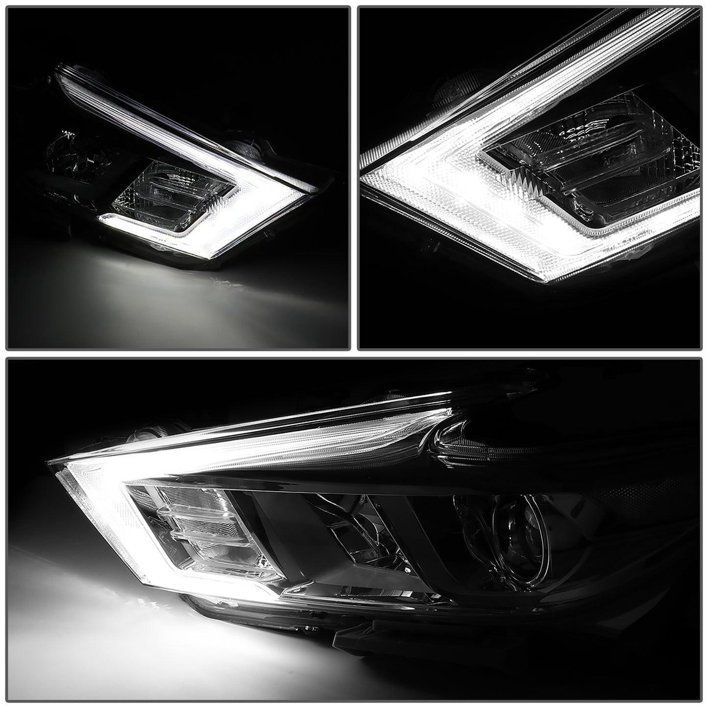 FAROS 16-18 NISSAN MAXIMA - FITS S, SL, SV MODELS W/ HALOGEN HEADLIGHTS ONLY - PROJECTOR LOW BEAM- H9 HIGH / H11 LOW BEAM - CHROME HOUSING / CLEAR CORNER