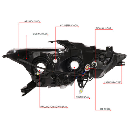 FAROS 16-18 NISSAN MAXIMA - FITS S, SL, SV MODELS W/ HALOGEN HEADLIGHTS ONLY - PROJECTOR LOW BEAM- H9 HIGH / H11 LOW BEAM - CHROME HOUSING / CLEAR CORNER