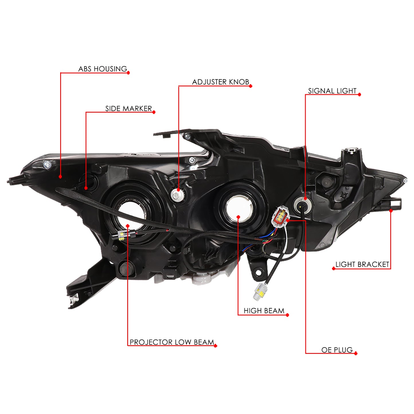 FAROS 16-18 NISSAN MAXIMA - FITS S, SL, SV MODELS W/ HALOGEN HEADLIGHTS ONLY - PROJECTOR LOW BEAM- H9 HIGH / H11 LOW BEAM - SMOKE HOUSING / CLEAR CORNER