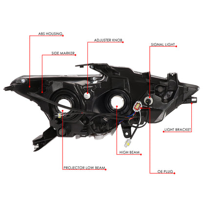 FAROS 16-18 NISSAN MAXIMA - FITS S, SL, SV MODELS W/ HALOGEN HEADLIGHTS ONLY - PROJECTOR LOW BEAM- H9 HIGH / H11 LOW BEAM - SMOKE HOUSING / CLEAR CORNER