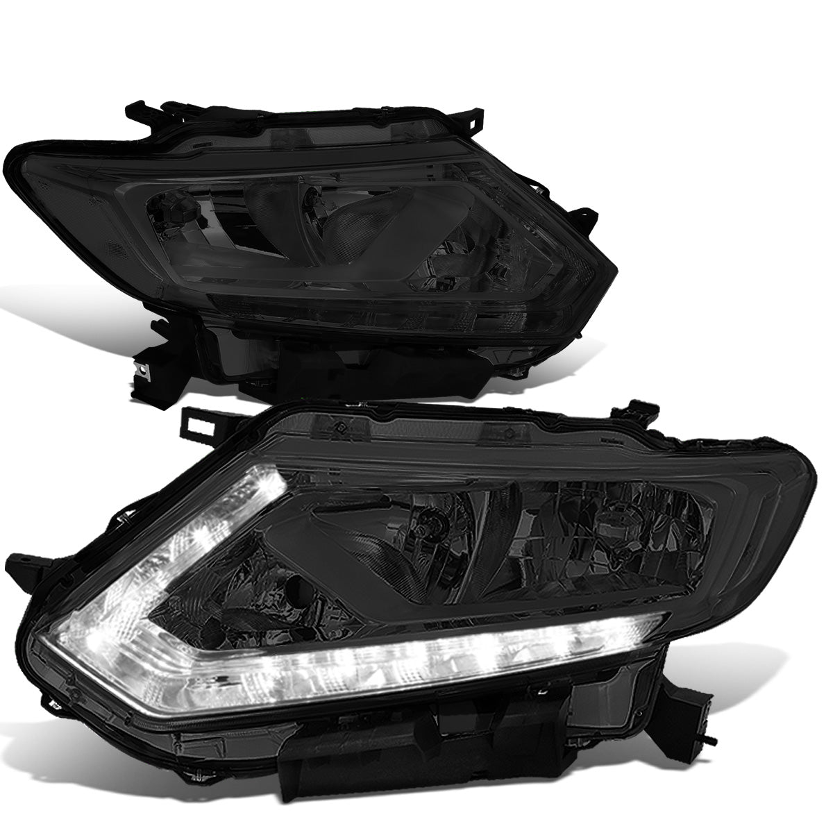 FAROS 14-16 NISSAN ROGUE - ONLY FITS MODELS W/ HALOGEN HEADLIGHTS - H11 LOW BEAM / H9 HIGH BEAM - SMOKE HOUSING / CLEAR CORNER