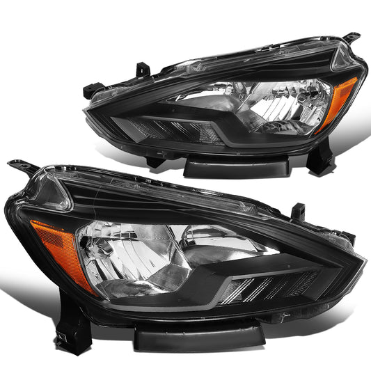 FAROS 16-18 NISSAN SENTRA - FITS MODELS W/ FACTORY HALOGEN HEADLIGHTS - OE STYLE - H11 LOW BEAM / H9 HIGH BEAM - BLACK HOUSING / AMBER CORNER