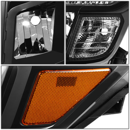 FAROS 17-22 NISSAN TITAN / 16-22 NISSAN TITAN XD - FITS MODELS W/ HALOGEN HEADLIGHTS ONLY - OE STYLE - H11 LOW BEAM / 9005 HIGH BEAM / 2825 SIDE MARKER / 7444NA TURN SIGNAL - BLACK HOUSING / AMBER CORNER