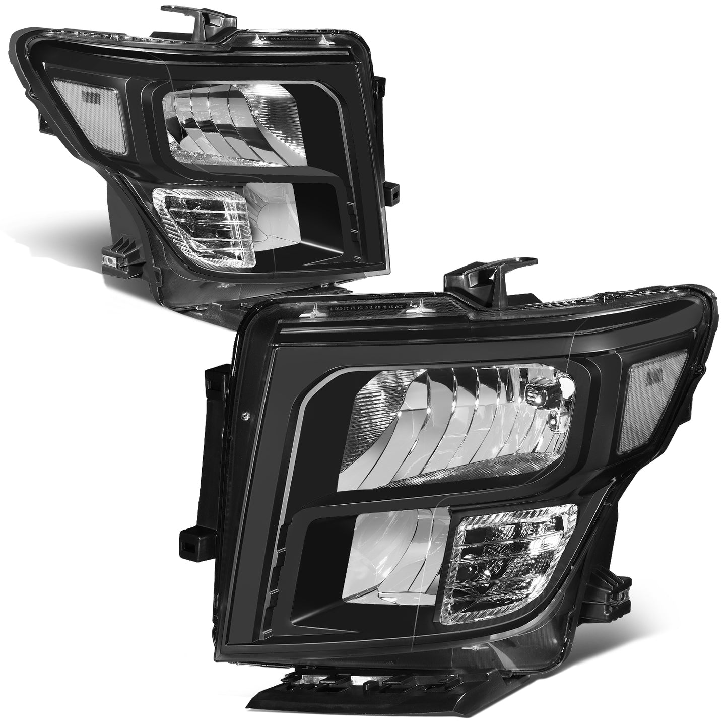 FAROS 17-22 NISSAN TITAN / 16-22 NISSAN TITAN XD - FITS MODELS W/ HALOGEN HEADLIGHTS ONLY - OE STYLE - H11 LOW BEAM / 9005 HIGH BEAM / 2825 SIDE MARKER / 7444NA TURN SIGNAL - BLACK HOUSING / CLEAR CORNER