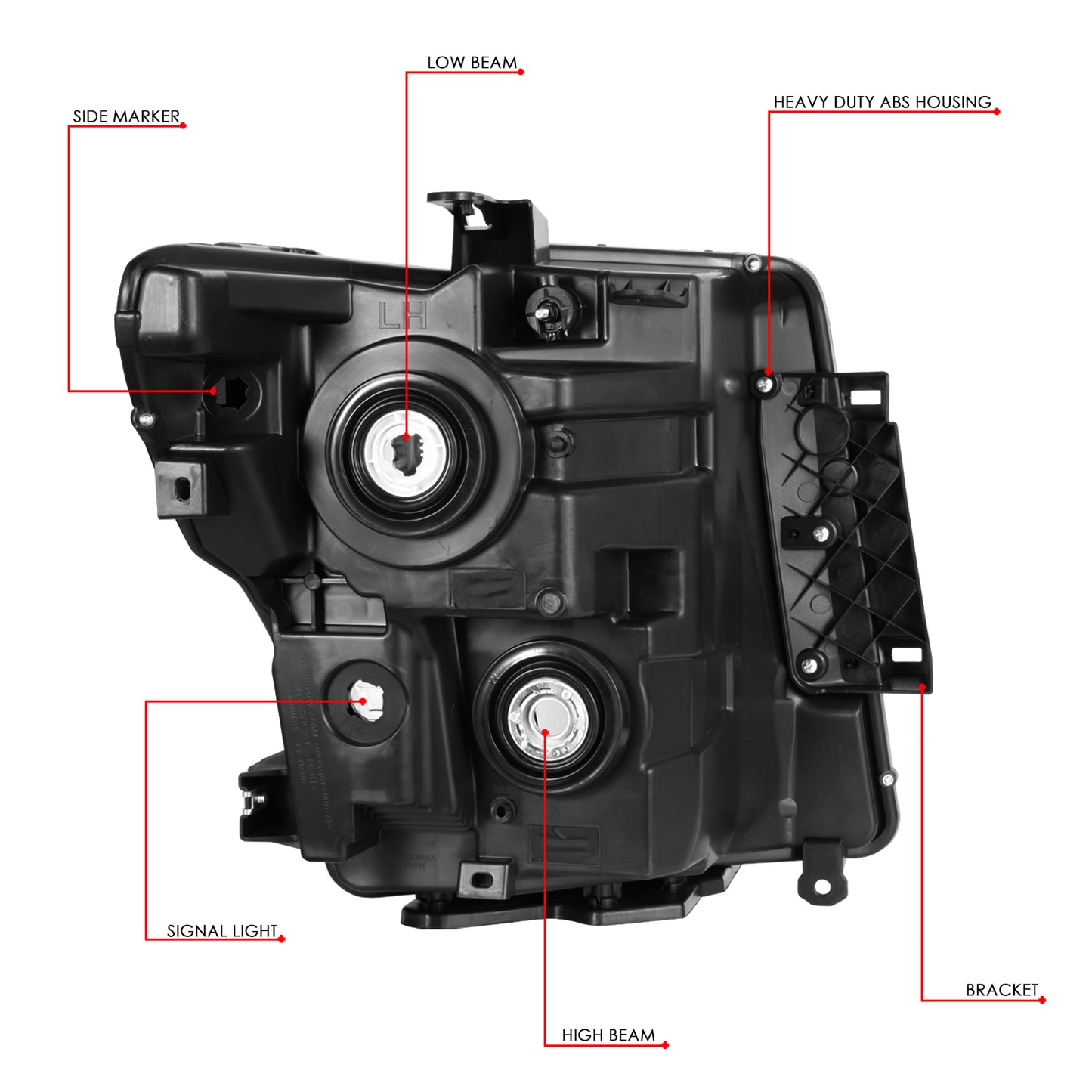 FAROS 17-22 NISSAN TITAN / 16-22 NISSAN TITAN XD - FITS MODELS W/ HALOGEN HEADLIGHTS ONLY - OE STYLE - H11 LOW BEAM / 9005 HIGH BEAM / 2825 SIDE MARKER / 7444NA TURN SIGNAL - BLACK HOUSING / CLEAR CORNER