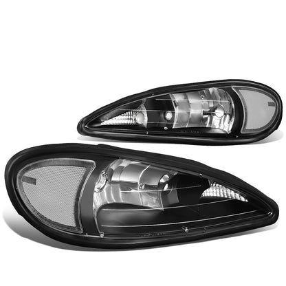 FAROS 99-05 PONTIAC GRAND AM - 9007 HIGH BEAM / LOW BEAM - BLACK HOUSING / CLEAR CORNER