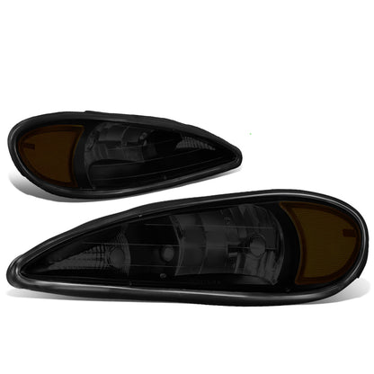 FAROS 99-05 PONTIAC GRAND AM - 9007 HIGH BEAM / LOW BEAM - BLACK HOUSING / SMOKE LENS / AMBER CORNER