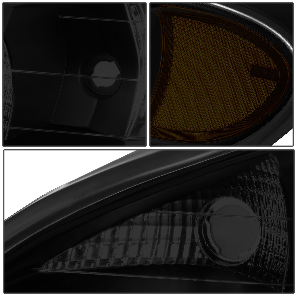 FAROS 99-05 PONTIAC GRAND AM - 9007 HIGH BEAM / LOW BEAM - BLACK HOUSING / SMOKE LENS / AMBER CORNER