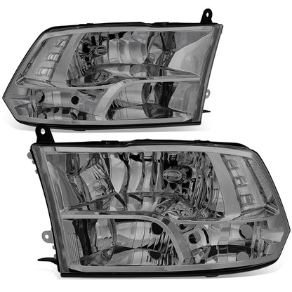 FAROS 09-10 DODGE RAM 1500 / 2010 DODGE RAM 2500 / 2010 DODGE RAM 3500 / 11-12 RAM 1500 / 11-12 RAM 2500 / 11-12 RAM 3500 - FITS MODELS WITH QUAD BEAM HALOGEN HEADLIGHTS - 9005 HIGH BEAM / H11 LOW BEAM / 3157NA TURN SIGNAL - SMOKED HOUSING / CLEAR CORNER