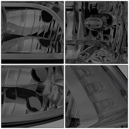 FAROS 09-10 DODGE RAM 1500 / 2010 DODGE RAM 2500 / 2010 DODGE RAM 3500 / 11-12 RAM 1500 / 11-12 RAM 2500 / 11-12 RAM 3500 - FITS MODELS WITH QUAD BEAM HALOGEN HEADLIGHTS - 9005 HIGH BEAM / H11 LOW BEAM / 3157NA TURN SIGNAL - SMOKED HOUSING / CLEAR CORNER