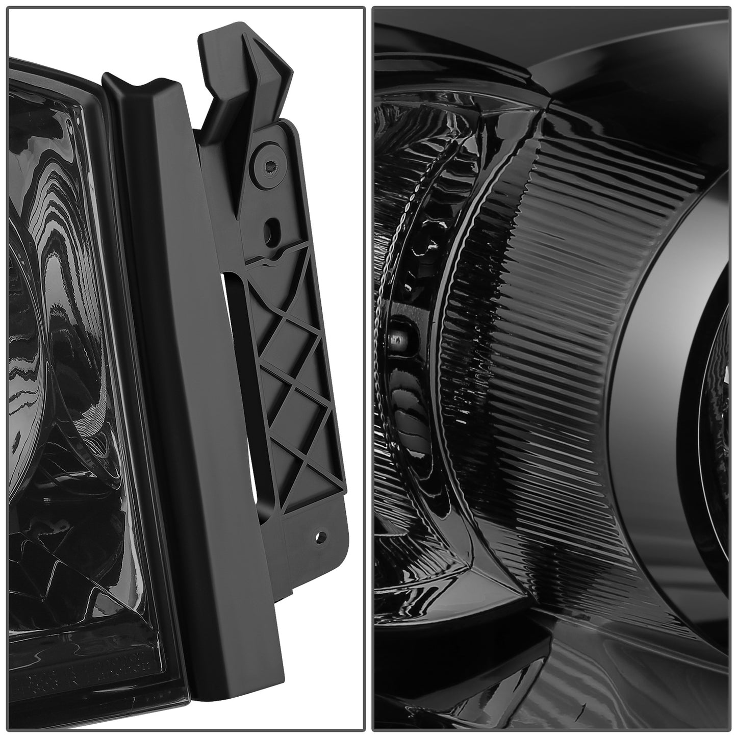 FAROS 06-08 DODGE RAM 1500 / 06-09 DODGE RAM 2500 , 3500 - FITS MODELS W/ HALOGEN HEADLAMPS ONLY - H13 LOW BEAM / HIGH BEAM - SMOKE LENS / CLEAR CORNER