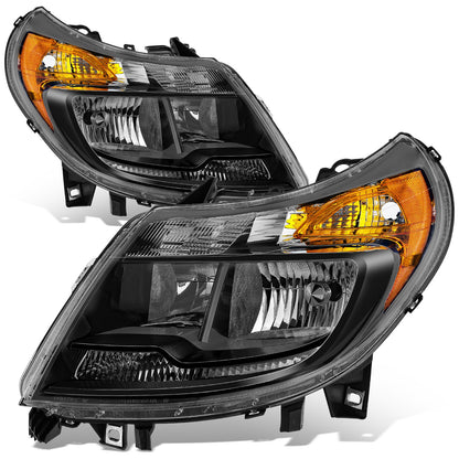 FAROS RAM PROMASTER 1500 2014-2022 / RAM PROMASTER 2500 2014-2022 / RAM PROMASTER 3500 2014-2022 - WITHOUT DAYTIME RUNNING LAMPS - OE STYLE - H7 LOW & HIGH BEAM / 2827 SIDE MARKER / 7443 TURN SIGNAL - BLACK HOUSING / AMBER CORNER