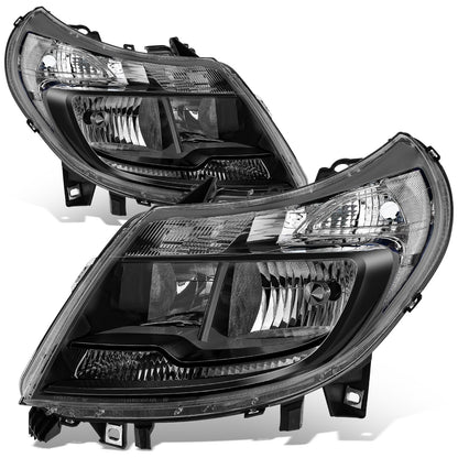 FAROS RAM PROMASTER 1500 2014-2022 / RAM PROMASTER 2500 2014-2022 / RAM PROMASTER 3500 2014-2022 - WITHOUT DAYTIME RUNNING LAMPS - OE STYLE - H7 LOW & HIGH BEAM / 2827 SIDE MARKER / 7443 TURN SIGNAL - BLACK HOUSING / CLEAR CORNER