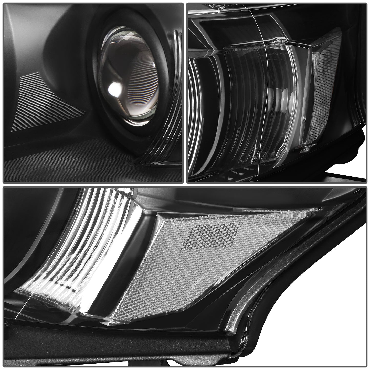 FAROS 10-12 LEXUS RX350 - FITS MODELS W/ HALOGEN HEADLIGHTS ONLY - PROJECTOR - H11 LOW BEAM / 9005 HIGH BEAM/ 168 SIDE MARKER / 7440A SIGNAL - BLACK HOUSING / CLEAR CORNER
