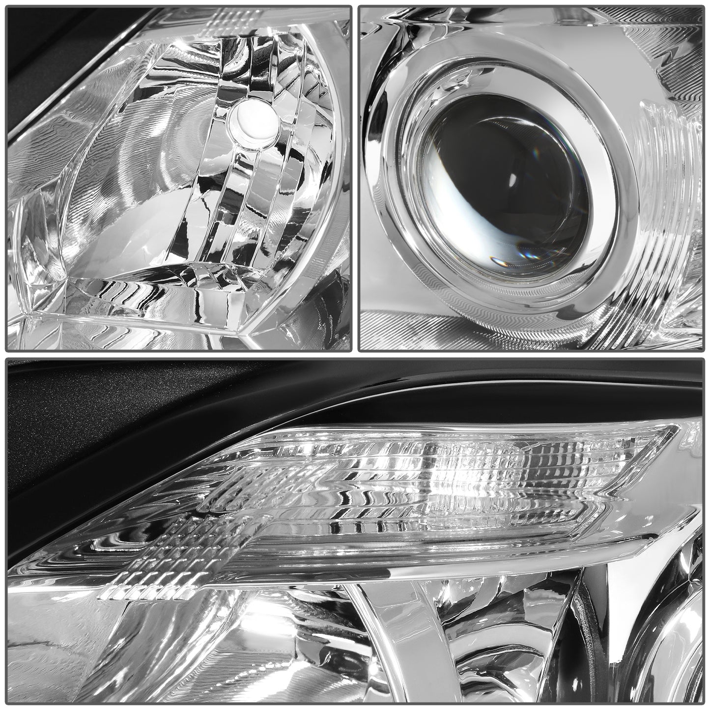 FAROS 10-12 LEXUS RX350 - FITS MODELS W/ HALOGEN HEADLIGHTS ONLY - PROJECTOR - H11 LOW BEAM / 9005 HIGH BEAM/ 168 SIDE MARKER / 7440A SIGNAL - CHROME HOUSING / AMBER CORNER