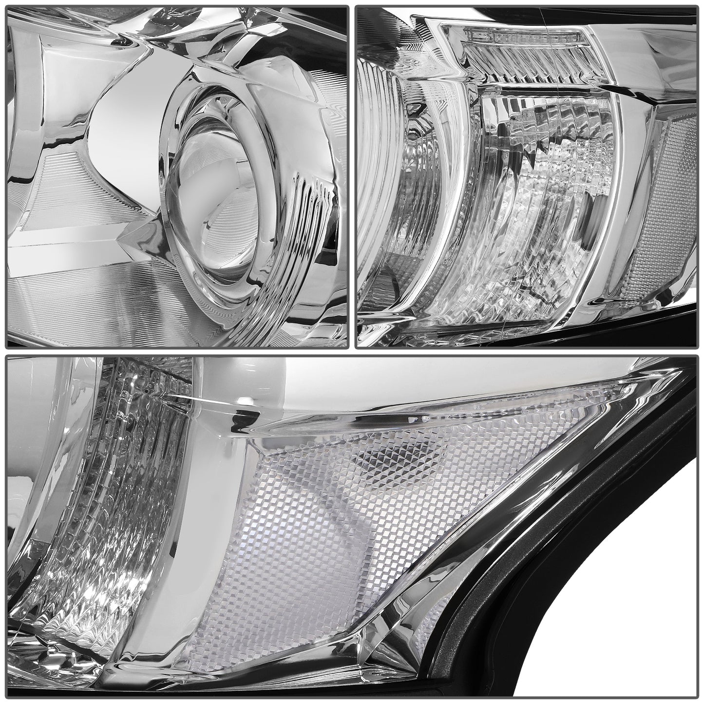 FAROS 10-12 LEXUS RX350 - FITS MODELS W/ HALOGEN HEADLIGHTS ONLY - PROJECTOR - H11 LOW BEAM / 9005 HIGH BEAM/ 168 SIDE MARKER / 7440A SIGNAL - CHROME HOUSING / AMBER CORNER