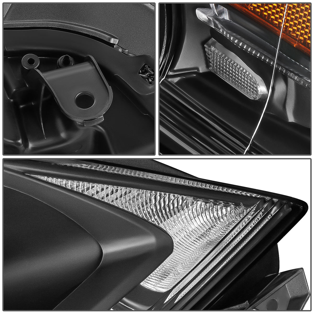 FAROS 13-15 LEXUS RX350, RX450H - FITS MODELS W/ HALOGEN HEADLIGHTS ONLY - PROJECTOR - H11 LOW BEAM / 9005 HIGH BEAM/ 168 SIDE MARKER / 7440A SIGNAL - BLACK HOUSING / AMBER CORNER