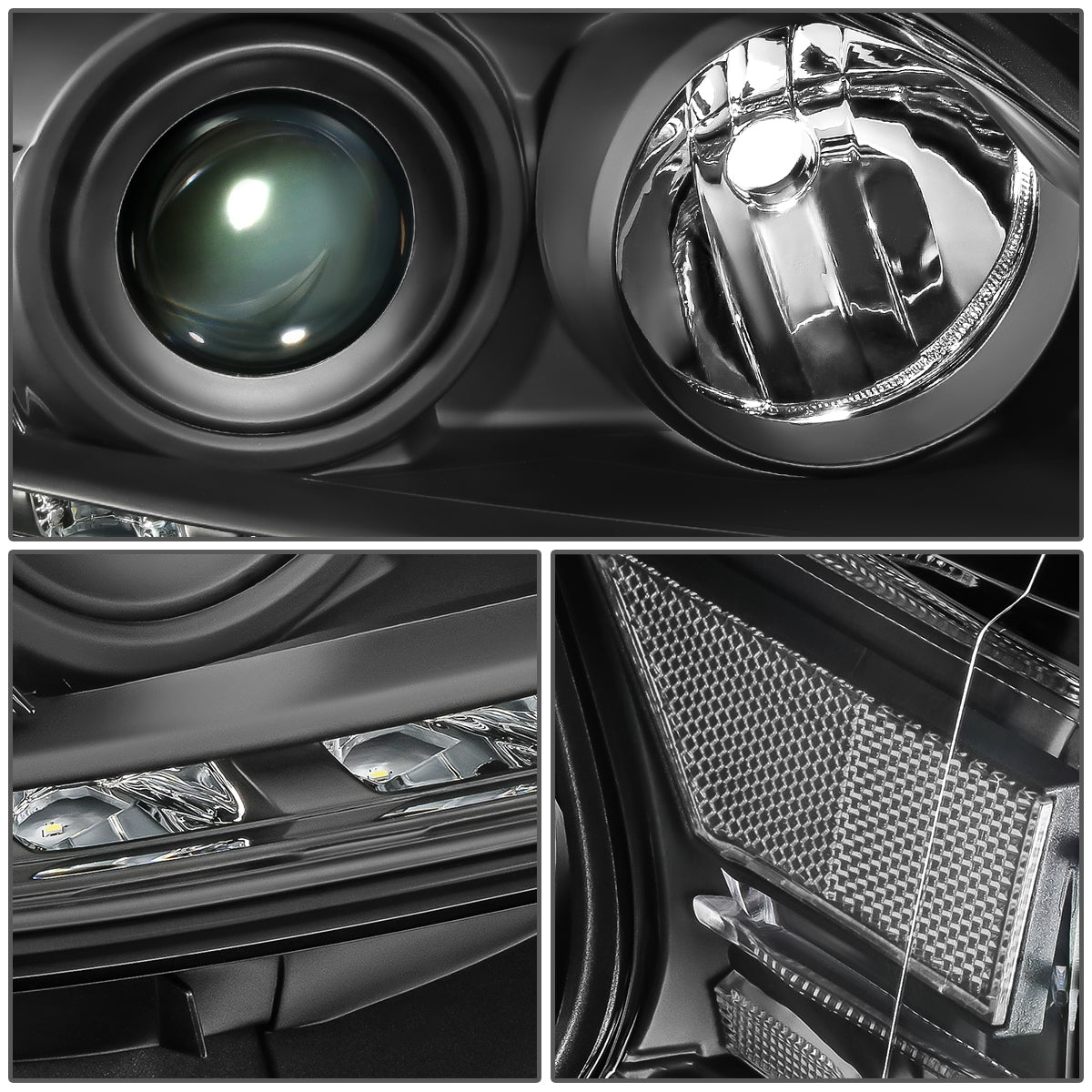 FAROS 13-15 LEXUS RX350, RX450H - FITS MODELS W/ HALOGEN HEADLIGHTS ONLY - PROJECTOR - H11 LOW BEAM / 9005 HIGH BEAM/ 168 SIDE MARKER / 7440A SIGNAL - BLACK HOUSING / CLEAR CORNER